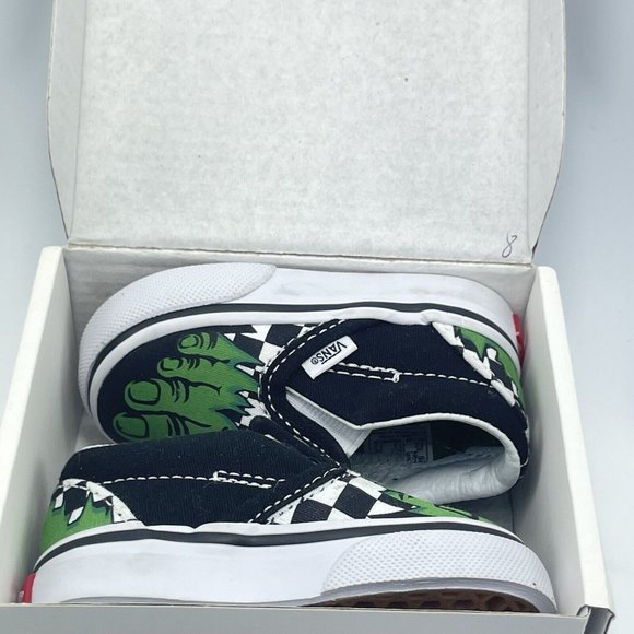Vans Marvel Incredible Hulk Collab Checkerboard Slip-On Shoes Toddler  Size 2.5 - Picture 7 of 7